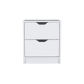 Nightstand Gandu, Two Drawers, White Finish White Particle Board