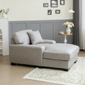 Modern Mid Century Indoor Oversized Chaise Lounger Comfort Sleeper Sofa With Pillow And Soild Wood Legs, Linen, Gray Gray Linen