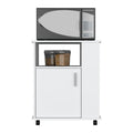 Kitchen Cart Newark, Three Side Shelves, White Finish White Particle Board