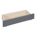 Full Size Upholstered Platform Bed With 2 Drawers And 1 Twin Size Trundle, Classic Headboard Design, Gray Gray Linen