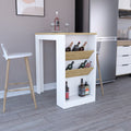 Kitchen Island Gunees, Counter Island, White And Pine Finish Multicolor Particle Board