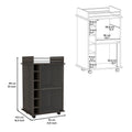 Bar Cart Baltimore, Six Wine Cubbies, Carbon Espresso Finish Espresso Particle Board