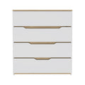 Dresser Oboe, Superior Top, Four Drawers, White Light Oak Finish White Light Oak Particle Board