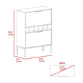 Bar Cabinet Puertu, Six Wine Cubbies, Double Door Cabinet, Light Gray Finish Light Gray Particle Board