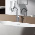 Freestanding Bathtub Faucet With Hand Shower Chrome Metal