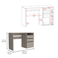 Computer Desk San Diego, One Shelf, Light Gray Finish Light Gray Particle Board