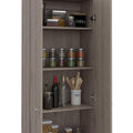 Storage Cabinet Pipestone, Double Door, Light Gray Finish Light Gray Particle Board