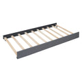 Full Size Upholstered Platform Bed With 2 Drawers And 1 Twin Size Trundle, Classic Headboard Design, Gray Gray Linen
