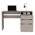 Computer Desk San Diego, One Shelf, Light Gray Finish Light Gray Particle Board