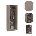 Storage Cabinet Pipestone, Double Door, Light Gray Finish Light Gray Particle Board