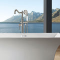 Freestanding Bathtub Faucet With Hand Shower Brushed Nickel Metal