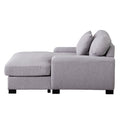 Modern Mid Century Indoor Oversized Chaise Lounger Comfort Sleeper Sofa With Pillow And Soild Wood Legs, Linen, Gray Gray Linen