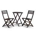 3 Piece Eucalyptus Bistro Set, Round, Espresso Espresso Eucalyptus