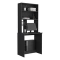 Computer Desk Monroe, Four Shelves, Black Wengue Finish Black Particle Board