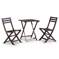 3 Piece Eucalyptus Bistro Set, Square, Espresso Espresso Eucalyptus