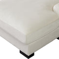 Modern Mid Century Indoor Oversized Chaise Lounger Comfort Sleeper Sofa With Pillow And Soild Wood Legs, Velvet, Cream Cream Velvet