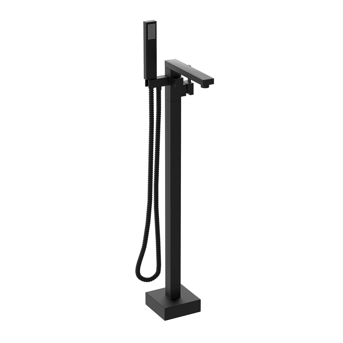 Freestanding Bathtub Faucet With Hand Shower Matte Black Metal