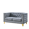 Contact Us For 3D Modeling Velvet Sofa For Living Room,Buttons Tufted Square Arm Couch, Modern Couch Upholstered Button And Metal Legs, Sofa Couch For Bedroom, Grey Velvet 2S Gray Foam Velvet