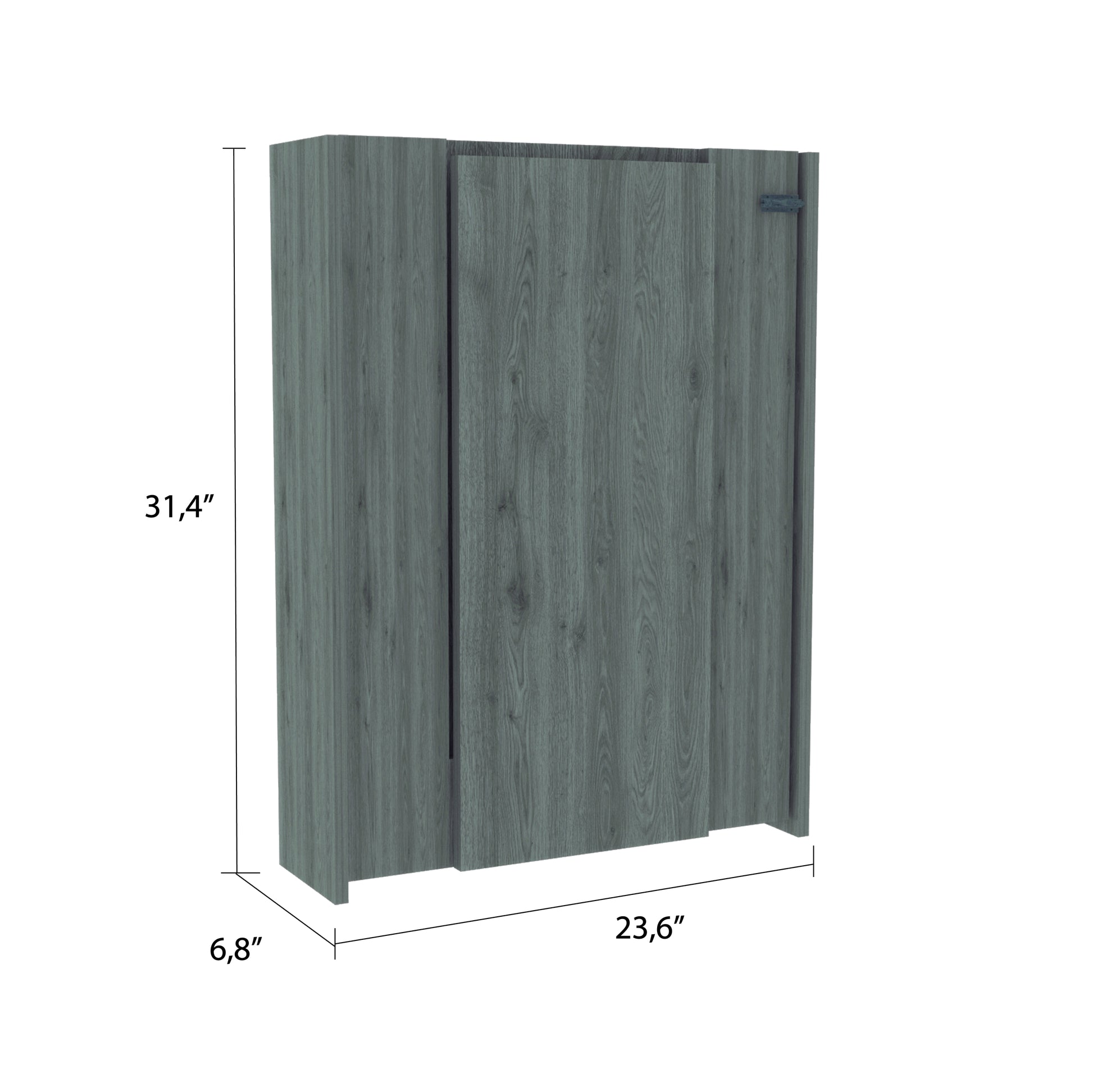 Foldable Table Tacoma, Seven Interior Shelves, Light Gray Finish Light Gray Particle Board