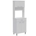 Pantry Piacenza,Two Double Door Cabinet, White Finish White Particle Board