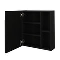 Medicine Cabinet Mirror Clifton, Five Internal Shelves, Black Wengue Finish Black Particle Board