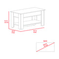 Storage Table Polgon, Extendable Table Shelf, Lower Shelf, Light Oak White Finish Light Oak Particle Board