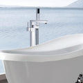 Freestanding Bathtub Faucet With Hand Shower Chrome Metal
