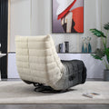 Swivel And Rocking Velvet Recliner, Reclining Chair With Adjustable Footrest And Side Pocket White Black Velvet