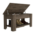 Storage Table Polgon, Extendable Table Shelf, Lower Shelf, Dark Brown Finish Dark Brown Particle Board