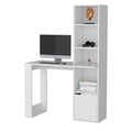 Office Desk Aragon, White Finish White Particle Board