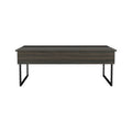 Lift Top Coffee Table Wuzz, Two Legs, Two Shelves, Carbon Espresso Black Wengue Finish Espresso Particle Board