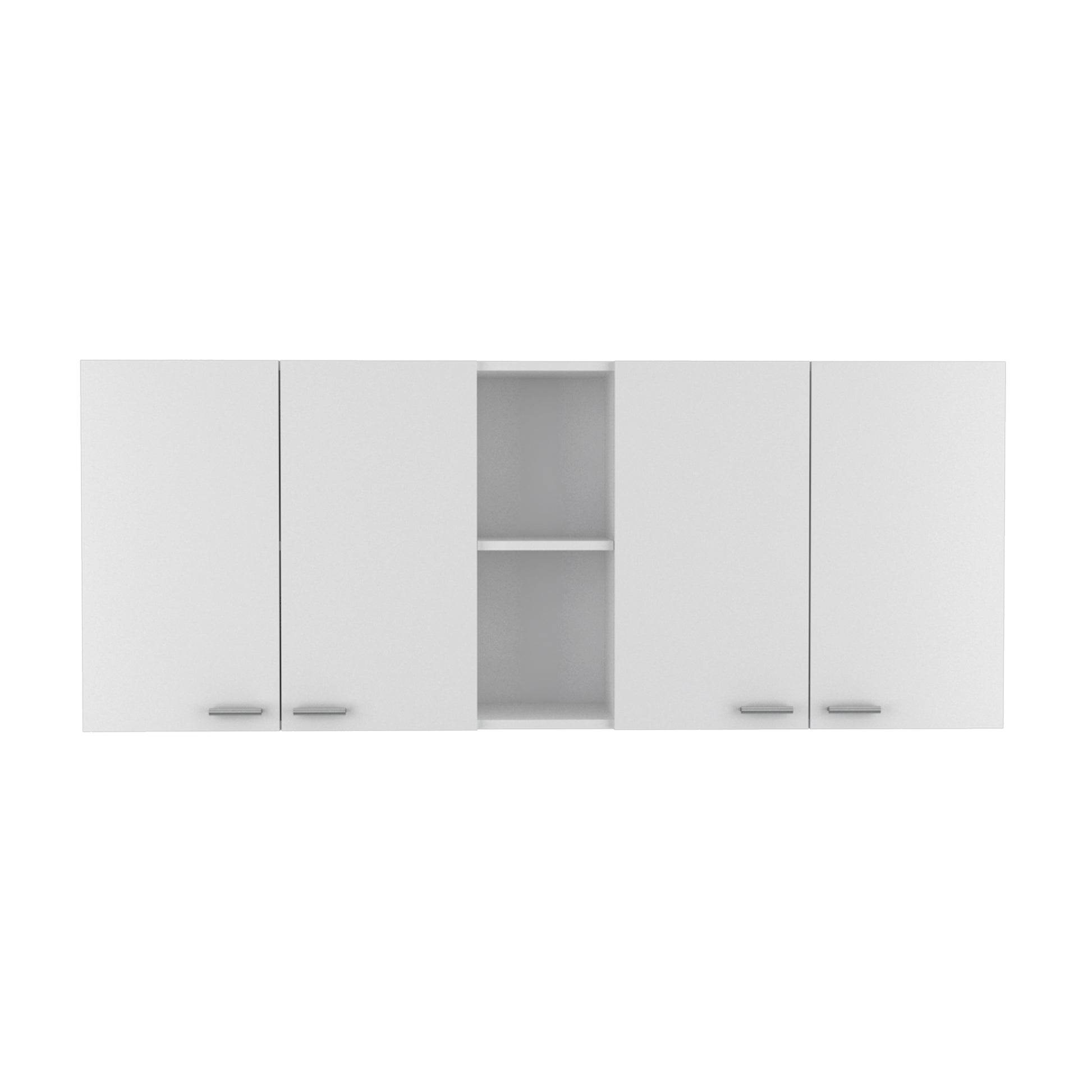 Wall Cabinet Ontario, Double Door, White Finish White Particle Board