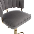 Coolmore Swivel Bar Stools Set Of 2 Adjustable Counter Height Chairs With Footrest For Kitchen, Dining Room Gray Velvet