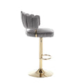 Coolmore Swivel Bar Stools Set Of 2 Adjustable Counter Height Chairs With Footrest For Kitchen, Dining Room Gray Velvet