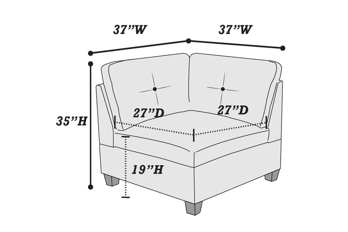 Ash Grey Chenille Fabric Modular Sectional 6Pc Set Living Room Furniture Corner Sectional Couch 3X Corner Wedge 2X Armless Chairs And 1X Ottoman Tufted Back Gun Ash Chenille Wood Primary Living Space Cushion Back Contemporary,Modern Modular Chenille 6