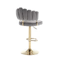 Coolmore Swivel Bar Stools Set Of 2 Adjustable Counter Height Chairs With Footrest For Kitchen, Dining Room Gray Velvet