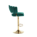 Coolmore Swivel Bar Stools Set Of 2 Adjustable Counter Height Chairs With Footrest For Kitchen, Dining Room Emerald Velvet