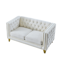 Contact Us For 3D Modeling Velvet Sofa For Living Room,Buttons Tufted Square Arm Couch, Modern Couch Upholstered Button And Metal Legs, Sofa Couch For Bedroom, Beige Velvet 2S Beige Foam Velvet