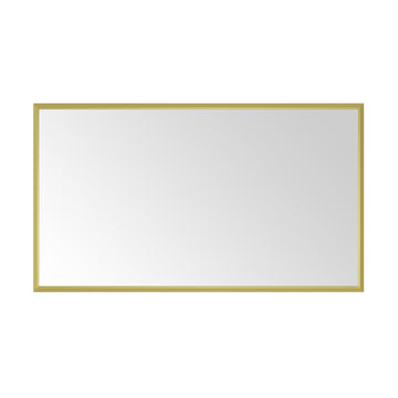 72In. W X 48In. H Metal Framed Bathroom Mirror For Wall, X Inch Rectangle Mirror, Bathroom Vanity Mirror Farmhouse, Anti Rust, Hangs Horizontally Or Vertiy Gold Aluminum