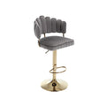 Coolmore Swivel Bar Stools Set Of 2 Adjustable Counter Height Chairs With Footrest For Kitchen, Dining Room Gray Velvet