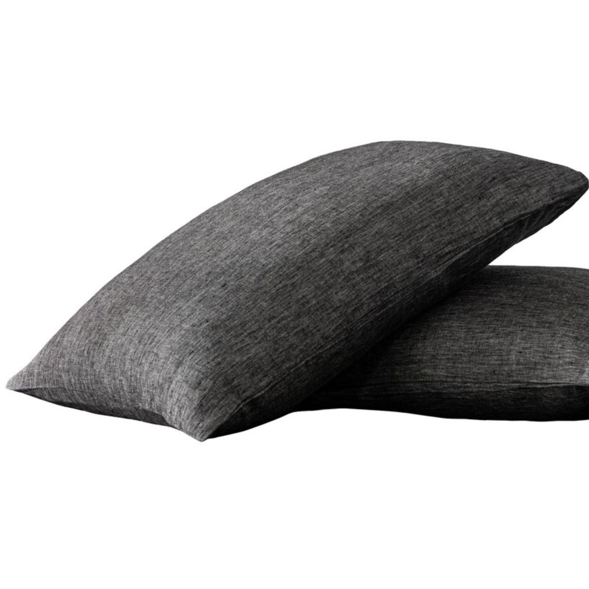 King Size Pillow Cases Set Of 2, King Pillow Cases Set Of 2, Pillow Cases King, Premium Soft Linen Pillow Case With Envelope Enclosure 20"X36", Onyx Grey Linen Linen