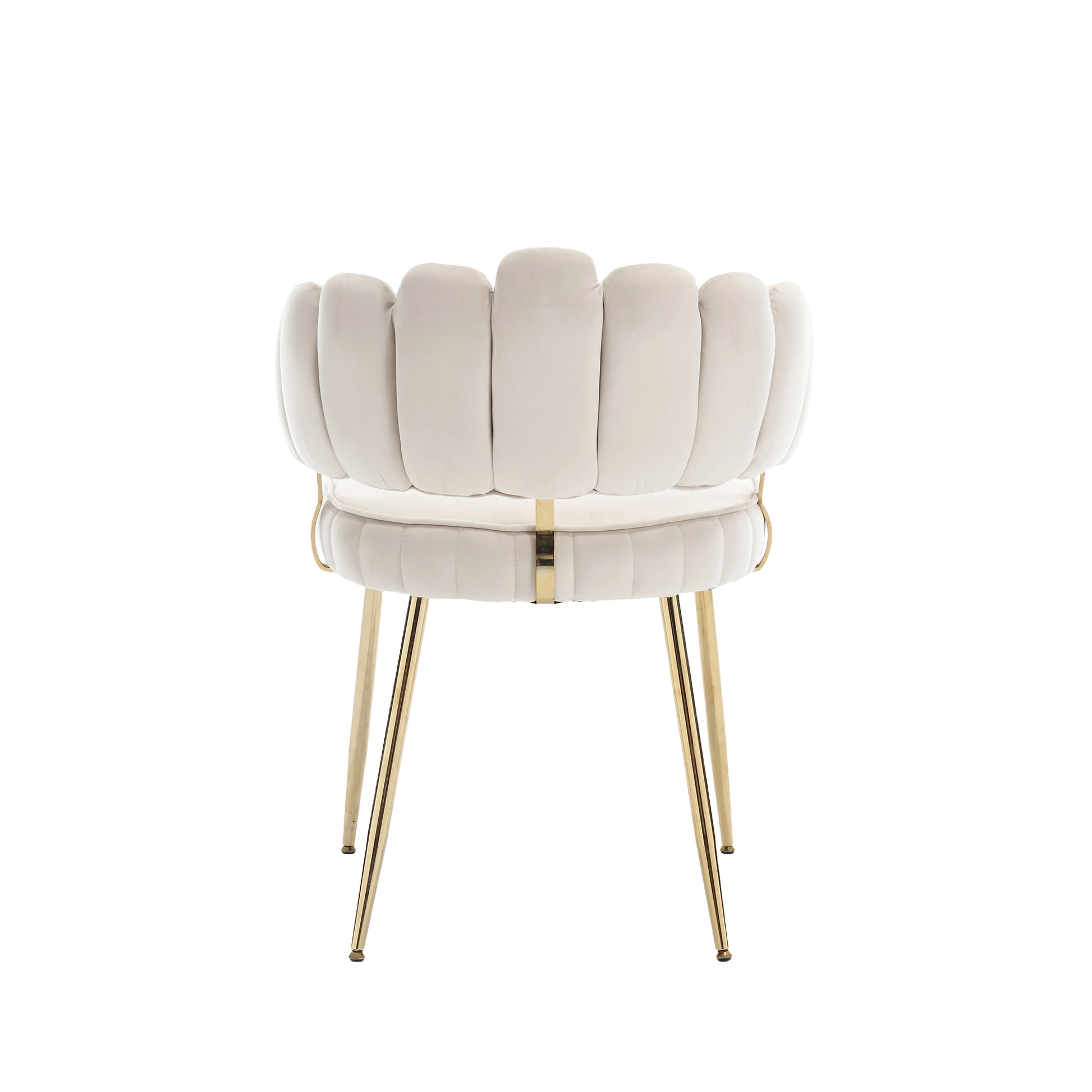 Coolmore Accent Chair ,Leisure Single Chair With Golden Feet Ivory Velvet