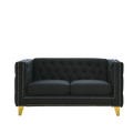 Contact Us For 3D Modeling Velvet Sofa For Living Room,Buttons Tufted Square Arm Couch, Modern Couch Upholstered Button And Metal Legs, Sofa Couch For Bedroom, Black Velvet 2S W834S00053 Black Foam Velvet