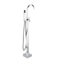 Freestanding Bathtub Faucet With Hand Shower Chrome Metal