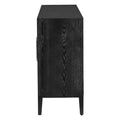 Wood Storage Cabinet With Three Tempered Glass Doors And Adjustable Shelf,Suitable For Living Room, Study And Entrance 1 2 Shelves Black Primary Living Space Adjustable Shelves American Design Mdf