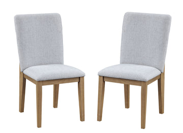 Delphine Set Of 2 Gray Linen Fabric 19" Dining Chair Gray Mdf