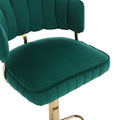 Coolmore Swivel Bar Stools Set Of 2 Adjustable Counter Height Chairs With Footrest For Kitchen, Dining Room Emerald Velvet