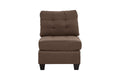Contemporary Modular Sectional 6Pc Set Living Room Furniture Corner Sectional Black Coffee Linen Like Fabric Tufted Nail Heads 2X Corner Wedge 3X Armless Chair And 1X Ottoman Coffee Wood Primary Living Space Cushion Back Contemporary,Modern Modular