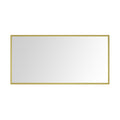 72In. W X 48In. H Metal Framed Bathroom Mirror For Wall, X Inch Rectangle Mirror, Bathroom Vanity Mirror Farmhouse, Anti Rust, Hangs Horizontally Or Vertiy Gold Aluminum