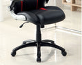 Stylish Office Chair Upholstered 1Pc Comfort Adjustable Chair Relax Gaming Office Chair Work Black And Red Color Padded Armrests Black Office Contemporary,Modern Office Chairs Adjustable Height Metal